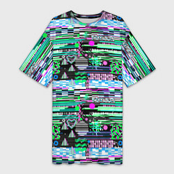 Футболка женская длинная Abstract color pattern, цвет: 3D-принт