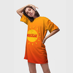 Футболка женская длинная Orange sunshine reggae, цвет: 3D-принт — фото 2