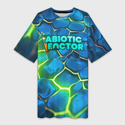 Женская длинная футболка Abiotic Factor logo bright neon