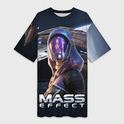 Футболка женская длинная Mass Effect ТалиЗора, цвет: 3D-принт