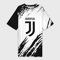 Женская длинная футболка Juventus краски