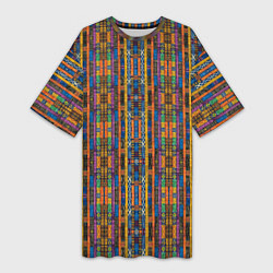 Женская длинная футболка Полоски африканские яркие
