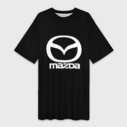 Женская длинная футболка Mazda logo white