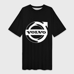 Женская длинная футболка Volvo white logo