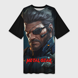 Женская длинная футболка Веном Снейк из игры Metal gear