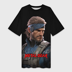 Женская длинная футболка Веном Снейк из игры Metal gear