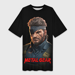 Женская длинная футболка Веном Снейк из игры Metal gear