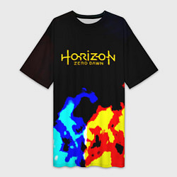 Женская длинная футболка Horizon zero dawn огненный стиль