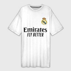 Футболка женская длинная Модрич Реал Мадрид форма 2425, цвет: 3D-принт