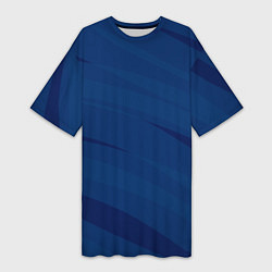 Женская длинная футболка Тёмно-синий полосами