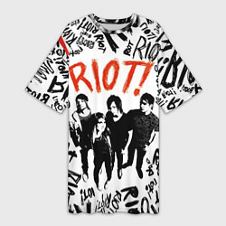 Футболка женская длинная Paramore - riot, цвет: 3D-принт