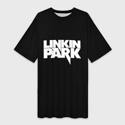 Футболка женская длинная Lnkin park logo white, цвет: 3D-принт