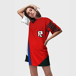 Футболка женская длинная Roblox uniform, цвет: 3D-принт — фото 2