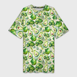 Женская длинная футболка Авокадо и брокколи
