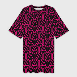 Женская длинная футболка Linkin park pink logo