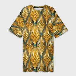 Женская длинная футболка Золото осени травинки