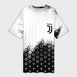 Футболка женская длинная Juventus sport steel, цвет: 3D-принт