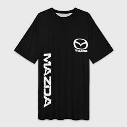 Женская длинная футболка Mazda white logo