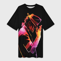 Футболка женская длинная Michael Jackson in the hat, цвет: 3D-принт