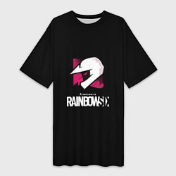 Футболка женская длинная Rainbow six шутер гейм стиль, цвет: 3D-принт
