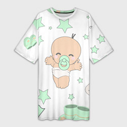 Женская длинная футболка Малыш