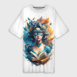 Футболка женская длинная Героиня своих историй, цвет: 3D-принт