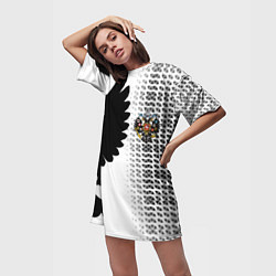 Футболка женская длинная Россия имперский герб, цвет: 3D-принт — фото 2