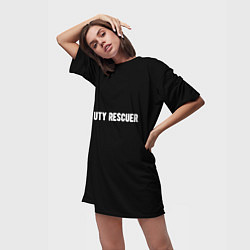 Футболка женская длинная Beauty rescuer спасатель красоты, цвет: 3D-принт — фото 2