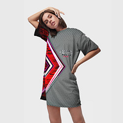 Футболка женская длинная Audi sport geometry car, цвет: 3D-принт — фото 2