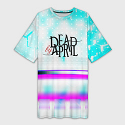 Футболка женская длинная Dead by april rock band, цвет: 3D-принт
