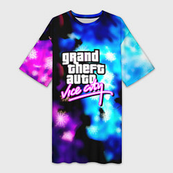 Женская длинная футболка Gta flame winter