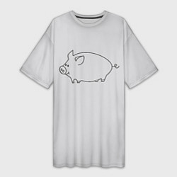 Женская длинная футболка Бодрый пиг