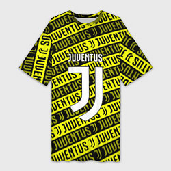 Футболка женская длинная Juventus pattern fc, цвет: 3D-принт