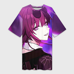 Футболка женская длинная Honkai Star Rail Kafka violet light, цвет: 3D-принт