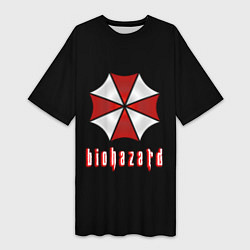 Футболка женская длинная Biohazard logo, цвет: 3D-принт
