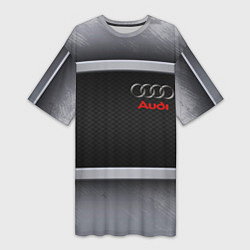 Женская длинная футболка Audi metal texture