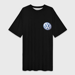 Женская длинная футболка Volkswagen logo auto