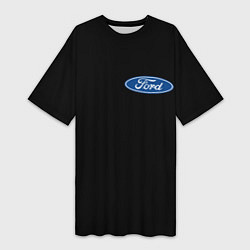 Футболка женская длинная FORD logo auto, цвет: 3D-принт