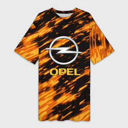 Женская длинная футболка Opel штрихи огненные