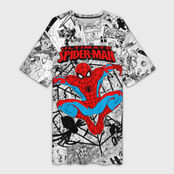 Женская длинная футболка Человек паук комиксы