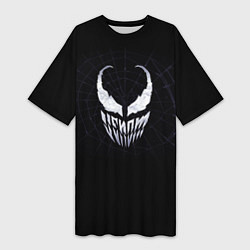 Женская длинная футболка Venom face - logo