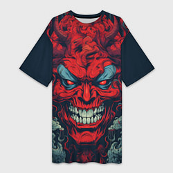 Женская длинная футболка Red demon Oni