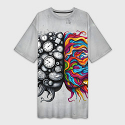 Женская длинная футболка Полушария мозга