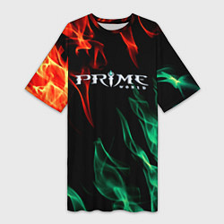 Женская длинная футболка Prima world flame