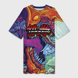 Женская длинная футболка Tekken hyper beast