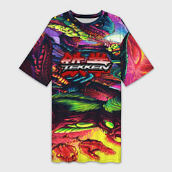 Женская длинная футболка Tekken hyper monster steel