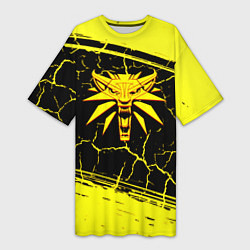 Женская длинная футболка Ведьмак трещины текстура