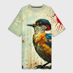 Футболка женская длинная Кукушка, цвет: 3D-принт