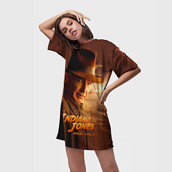 Футболка женская длинная Indiana Jones and the Great Circle, цвет: 3D-принт — фото 2
