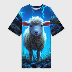 Женская длинная футболка Овечка в разрядах молнии